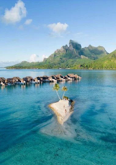 Bungalow on stilts in Bora Bora © Flying World Pictures