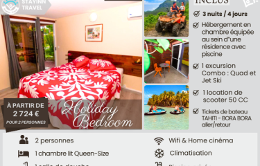 BORA BORA LOVERS – 3 nuits / 4  jours pour 2 personnes – Hébergement, services et activités INCLUS